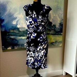 Ralph Lauren Blue Knit Stretch V Neckline Stretch Jersey  Moc Wrap 12